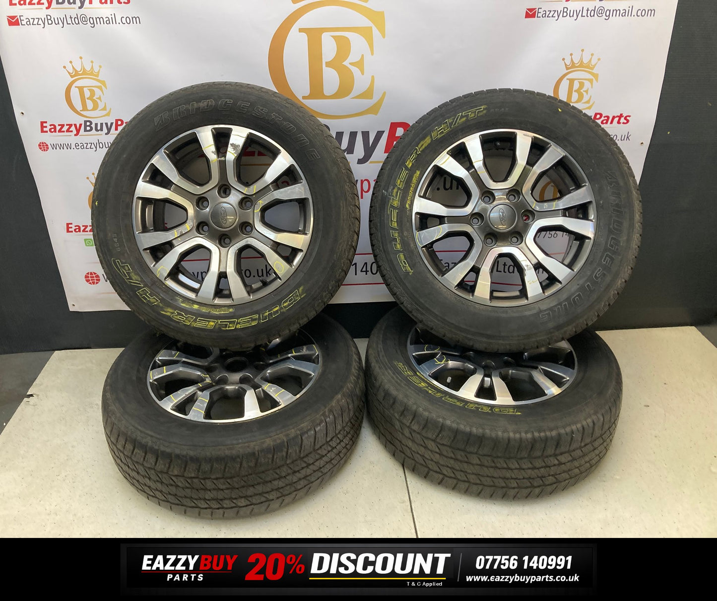 Ford Ranger Mk3 11-16 18 Inch Alloy Wheels SET OF 4 NO TYRES EB3C1007F2A