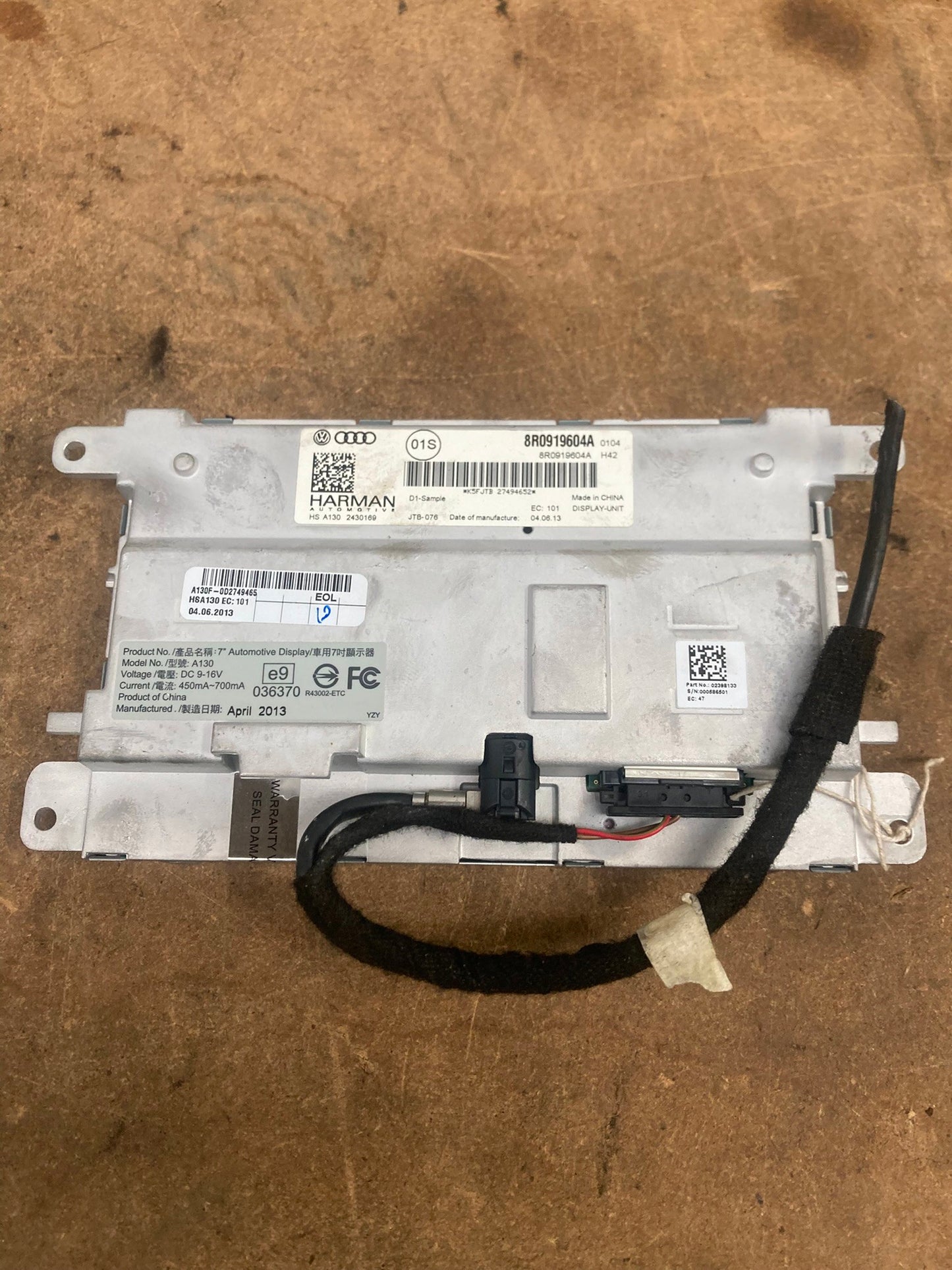 Audi 7" MMI 3G Navigation Display Screen 8R0919604A A4 A5 Q5