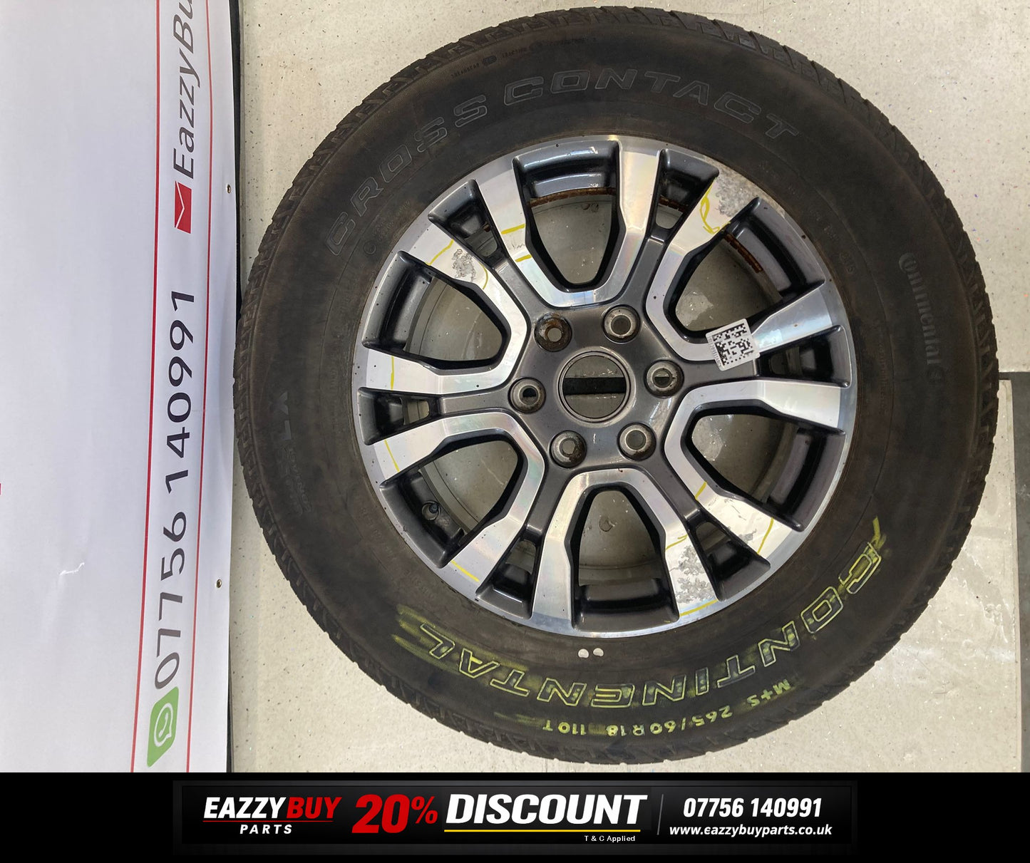 Ford Ranger Mk3 11-16 18 Inch Alloy Wheels SET OF 4 NO TYRES EB3C1007F2A