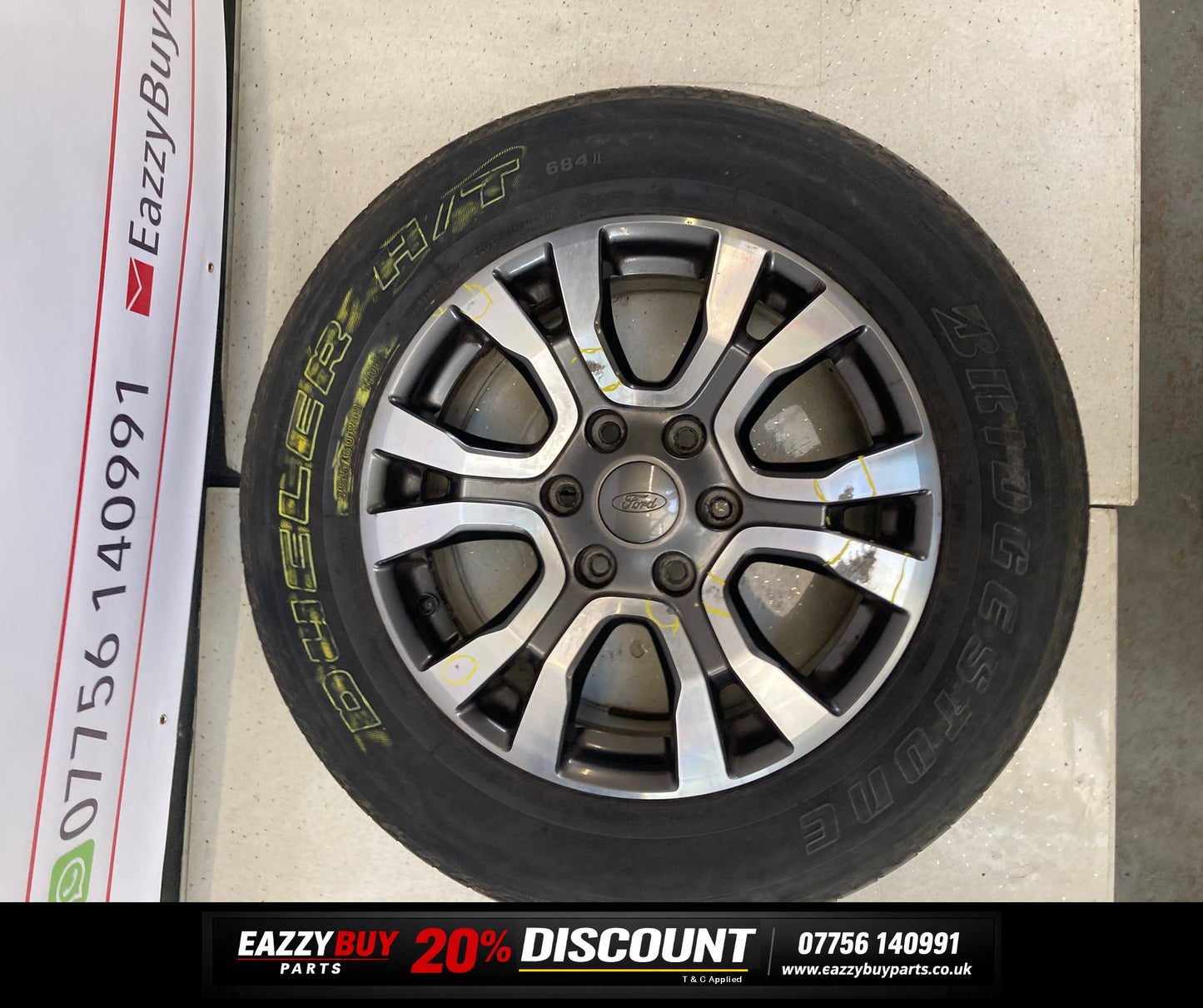 Ford Ranger Mk3 11-16 18 Inch Alloy Wheels SET OF 4 NO TYRES EB3C1007F2A