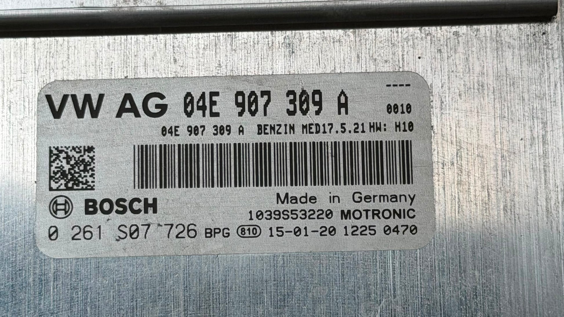VW GOLF VII 2014 Engine Control Unit ECU 04e907309a