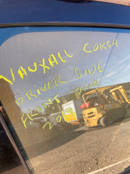 VAUXHALL CORSA DRIVER SIDE FRONT DOOR HATCHBACK 5 DOOR IN BLACK 2019