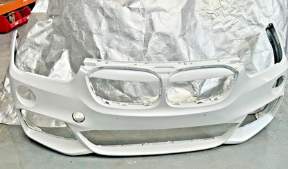 BMW X1 F48 M Sport SUV 14-17 White Front Bare Bumper 8059891 (1clipsmissing)