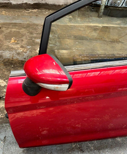 Ford Fiesta Mk7 13-17 Passenger Door In Red Complete Auto Folding Wing Mirror