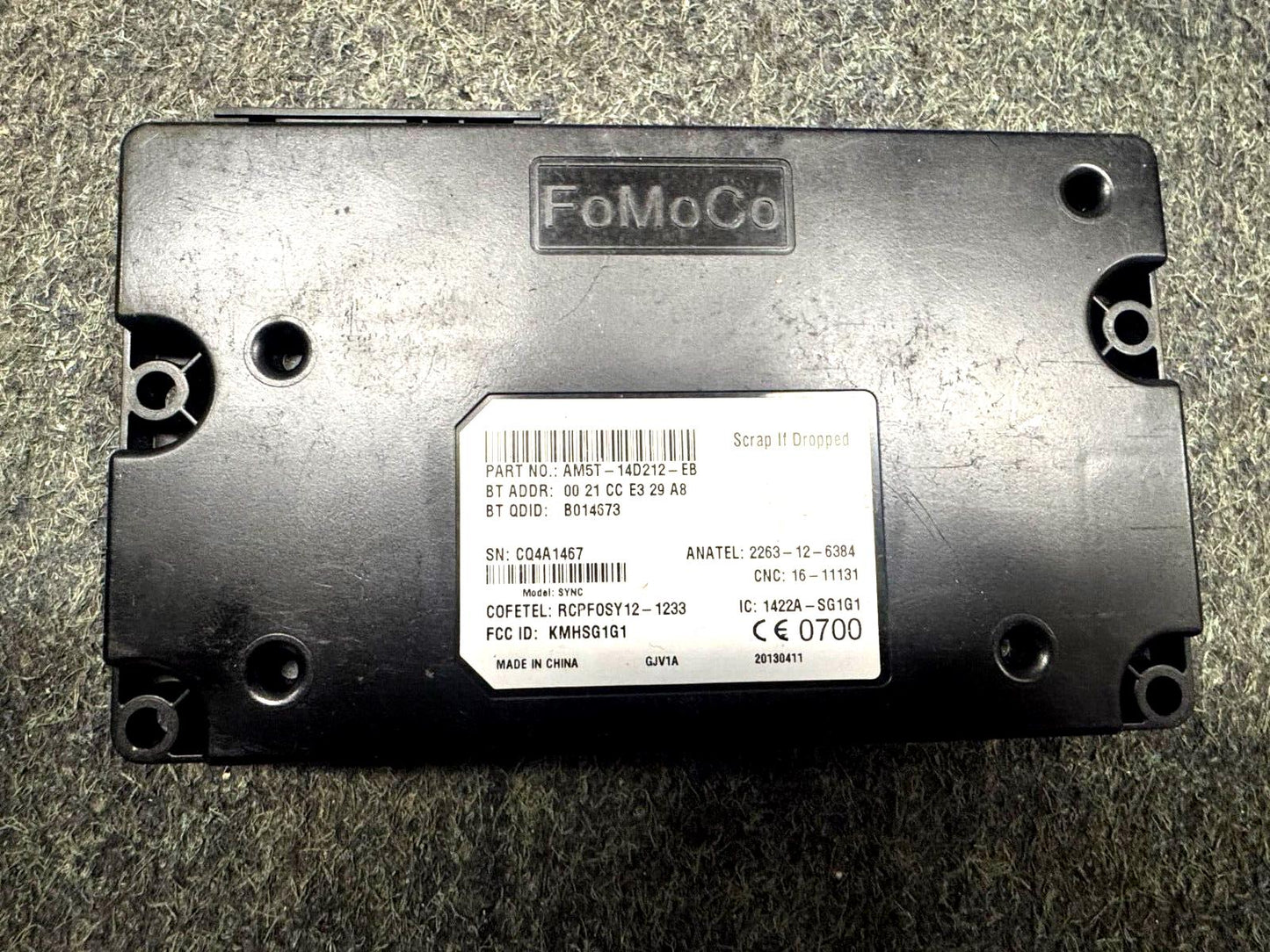 Ford Kuga Mk2 12-19 Bluetooth Control Module Unit ECU AM5T-14D212-EB