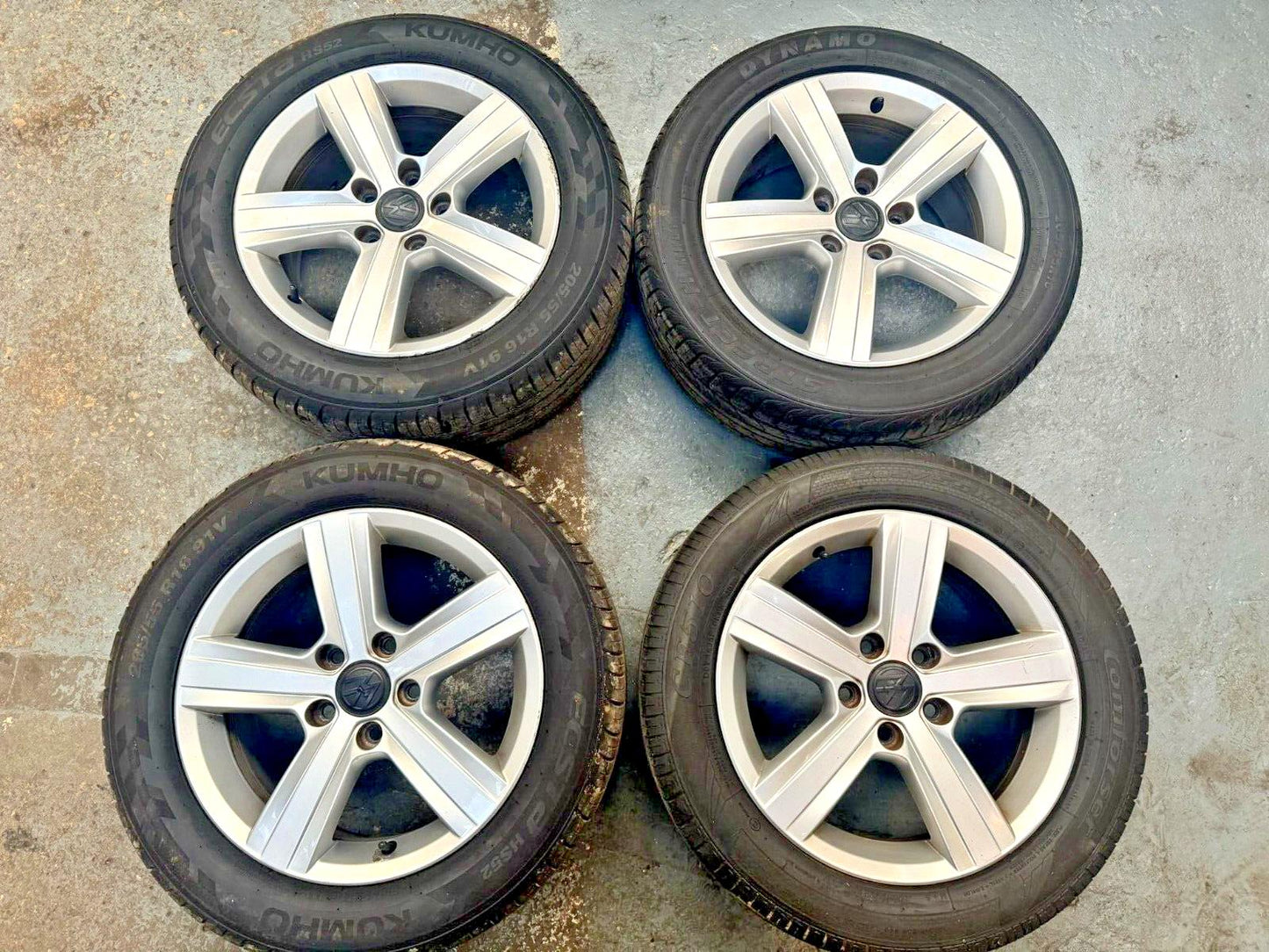 VW Golf Mk7 13-17 16 Inch Dover 5 Spoke Alloys With Tyers Set 5G0601025BN