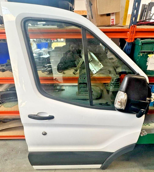 Ford Transit Mk8 14-20 Complete Driver Side Door In White With Wing Mirror