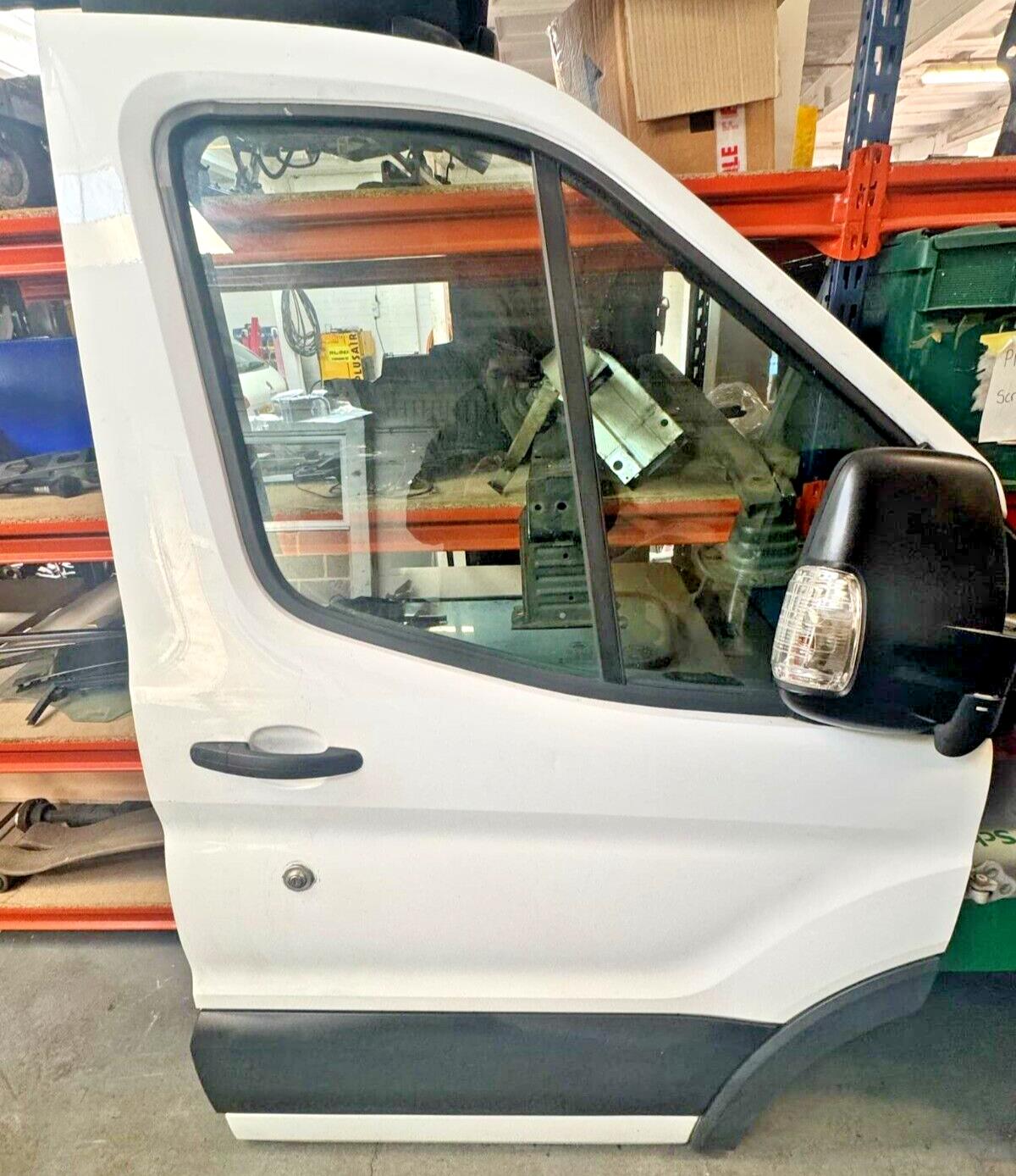 Ford Transit Mk8 14-20 Complete Driver Side Door In White With Wing Mirror