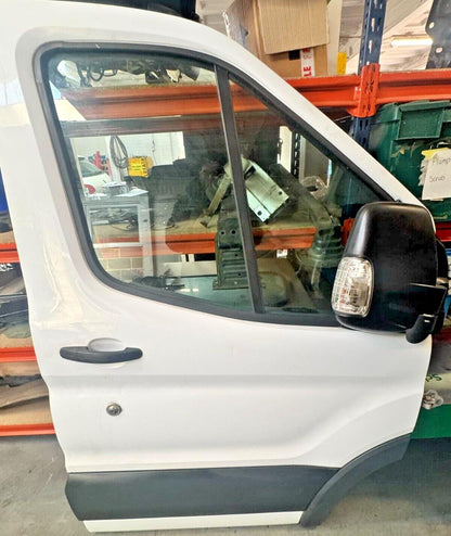 Ford Transit Mk8 14-20 Complete Driver Side Door In White With Wing Mirror