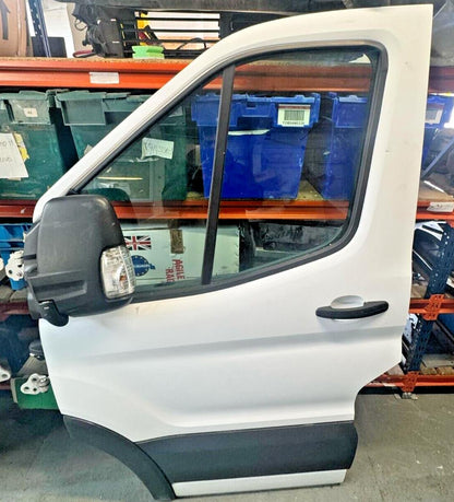 Ford Transit Mk8 14-20 Complete Passenger Side Door In White With Wing Mirror