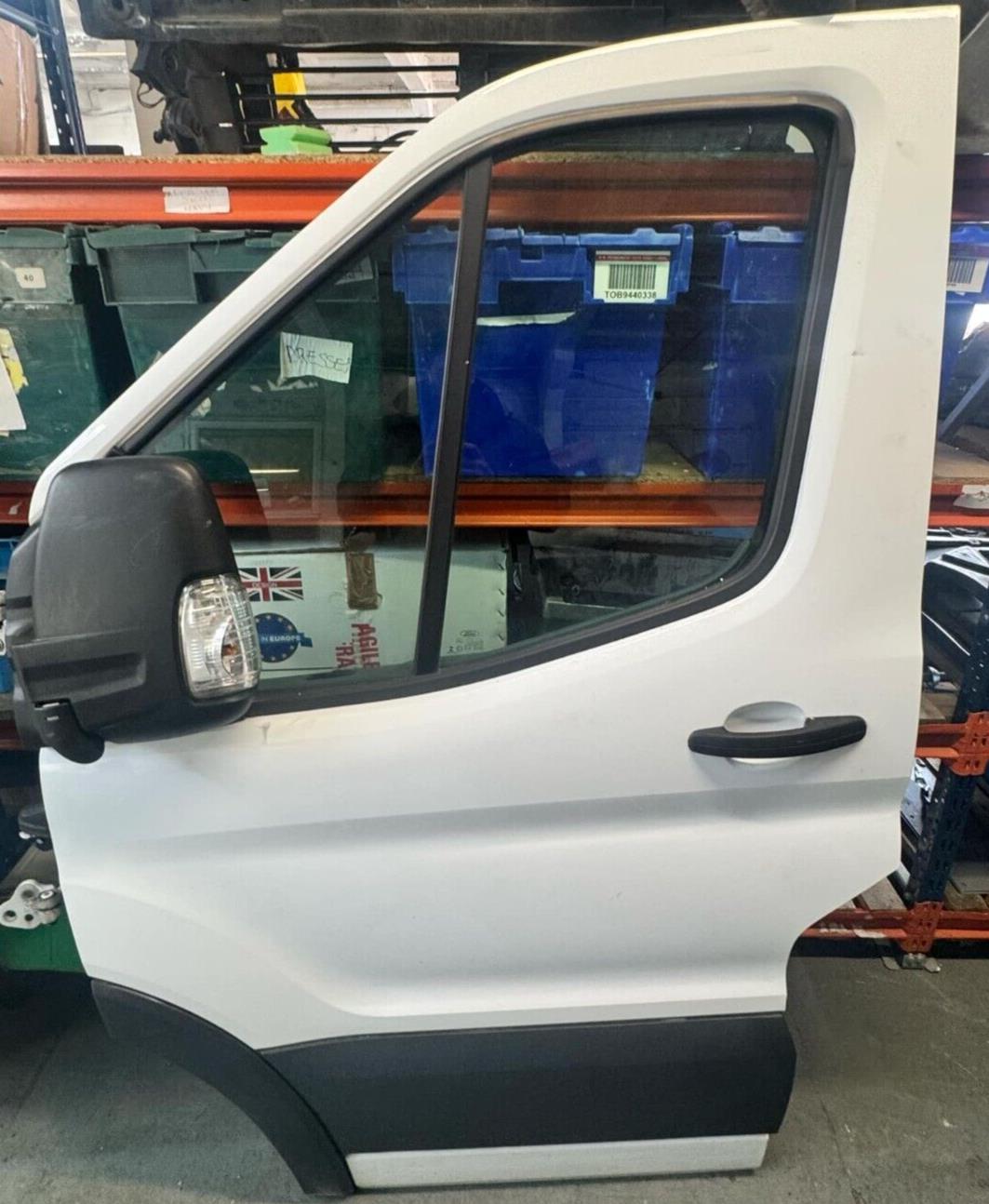 Ford Transit Mk8 14-20 Complete Passenger Side Door In White With Wing Mirror