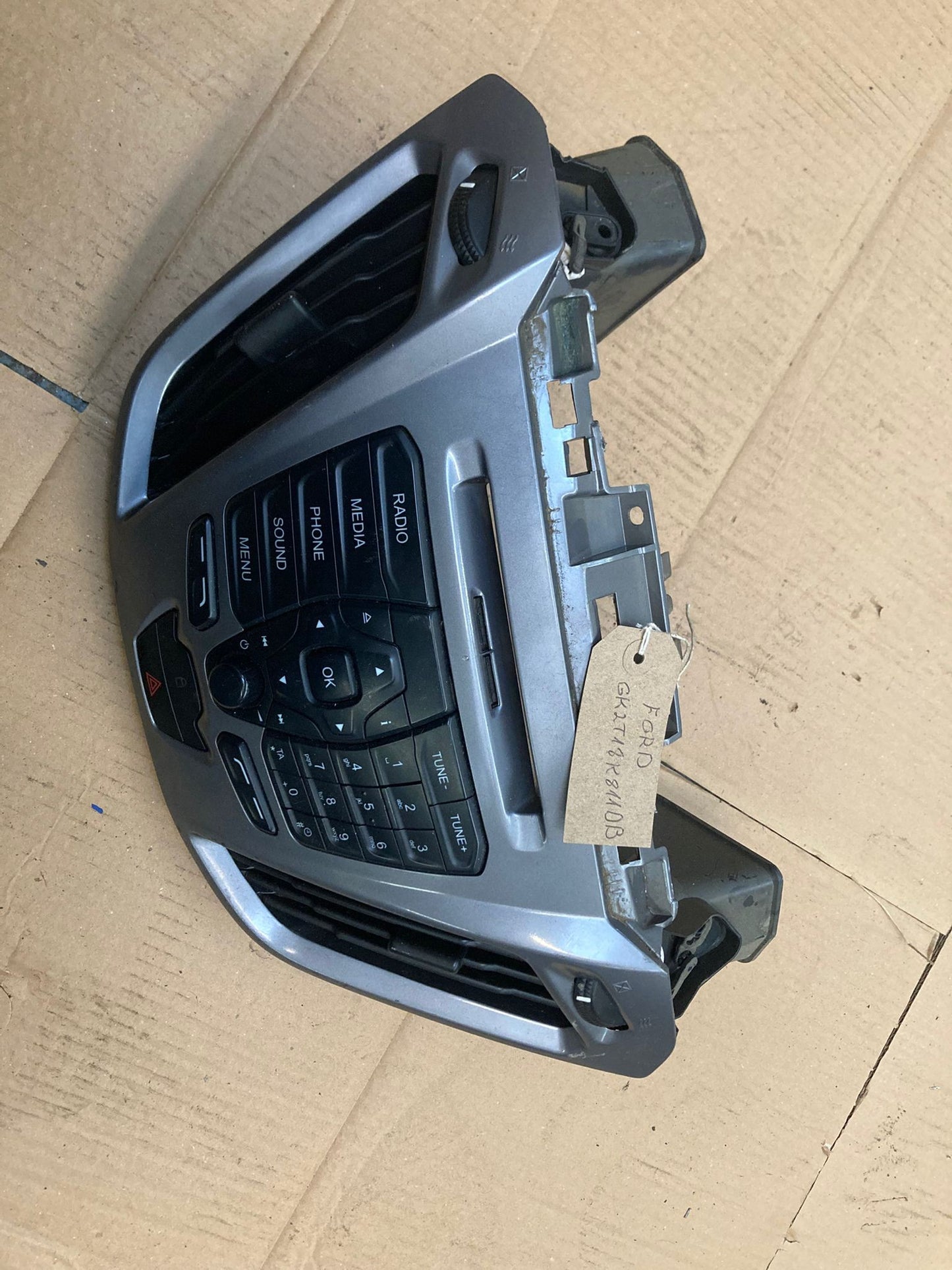 Ford Fiesta Mk7.5 Radio Fascia Panel & Vents Grey OEM GK2T-19K294-DB 2013-2017